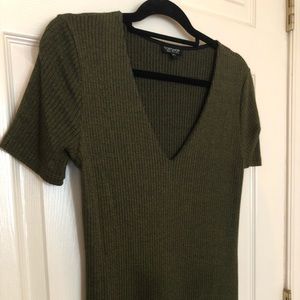 Topshop Ribbed Midi Dress